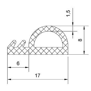 Резиновый профиль 3.1.007