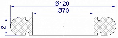 Колесо КР-011 Ø70 x Ø120 x 21