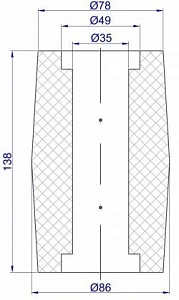 Ролик-005 Ø35 - Ø49 x Ø78 - Ø86 x 138