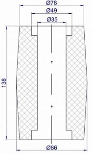 Ролик-005 Ø35 - Ø49 x Ø78 - Ø86 x 138