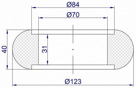  Колесо КР-005 Ø70 x Ø123 x 30 - Ø84 x 31