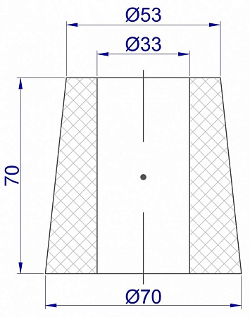 Ролик-001 Ø33 x Ø53 - Ø70x70