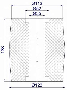 Ролик-004 Ø35 - Ø52 x Ø113 - Ø123 x 138