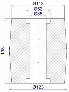 Ролик-004 Ø35 - Ø52 x Ø113 - Ø123 x 138