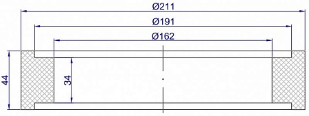 Колесо КР-006 Ø162 x Ø211 x 44 - Ø191 x 34