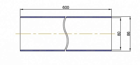 Соединительная муфта 80х3х600 мм