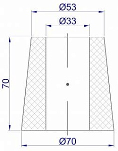 Ролик-001 Ø33 x Ø53 - Ø70x70