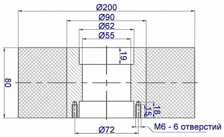 Колесо КРМ-020 Ø200 x Ø62 x 80