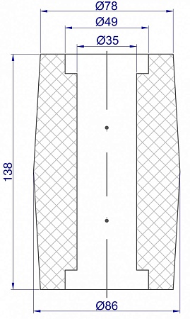 Ролик-005 Ø35 - Ø49 x Ø78 - Ø86 x 138