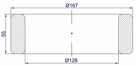 Колесо КР-004 Ø128 x Ø167 x 55